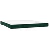 vidaXL Pat box spring cu saltea, verde &icirc;nchis, 180x200 cm, catifea
