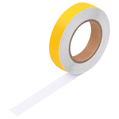 vidaXL Bandă reflectorizantă, galben, 2,5 cm x 20 m, PVC