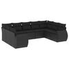 vidaXL Set mobilier de grădină cu perne, 9 piese, negru, poliratan