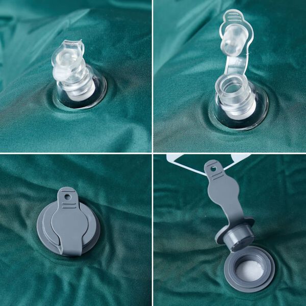 vidaXL Saltea camping auto-gonflabilă, cu pernă, 1 persoană, verde