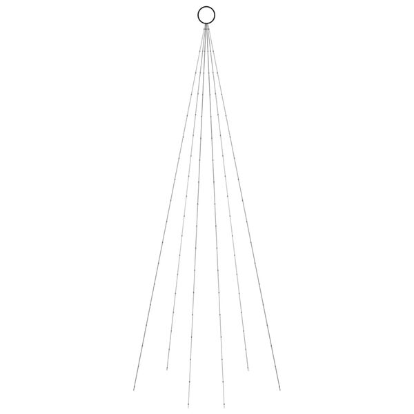 vidaXL Brad de Crăciun pe catarg, 108 LED-uri, alb cald, 180 cm