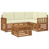 vidaXL Set de canapele de exterior 5 buc. Natural și Crem Poliester