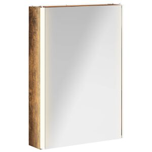 vidaXL Dulap cu oglindă pentru baie Stejar fumuriu 43 x 11,5 x 60,5 cm
