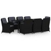 vidaXL Set mobilier pentru grădină, 9 piese, negru