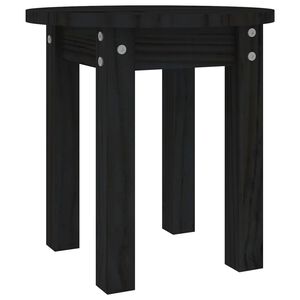 vidaXL Măsuță de cafea, negru, &Oslash; 35x35 cm, lemn masiv de pin