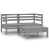 vidaXL Set mobilier de grădină, 3 piese, gri, lemn masiv de pin