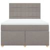 vidaXL Pat box spring cu saltea, gri taupe, 160x200 cm material textil