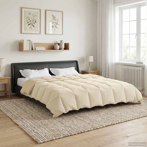 vidaXL Duvet de iarnă Patos Crem 200 x 200 cm Microfibră