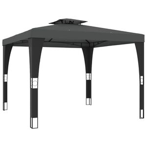 vidaXL Foișor cu acoperiș dublu, antracit, 2,98x2,98 m, oțel