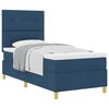 vidaXL Pat cu arcuri cu headboard albastru 100 x 200 cm țesătură