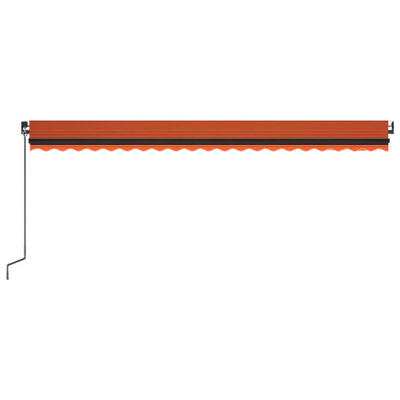 vidaXL Copertină retractabilă manual, portocaliu și maro, 500x300 cm