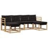 vidaXL Set de canapele de exterior 6 buc. Alb și negru