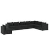 vidaXL Set mobilier de grădină cu perne, 8 piese, negru, poliratan