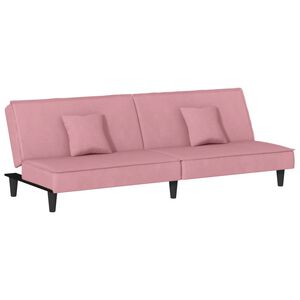 vidaXL Canapea extensibilă, roz, catifea