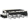 vidaXL Set mobilier de grădină cu perne, 13 piese, negru, poliratan