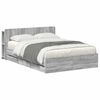 vidaXL Cadru de pat cu depozitare și tăblie Sonoma gri 140 x 200 cm