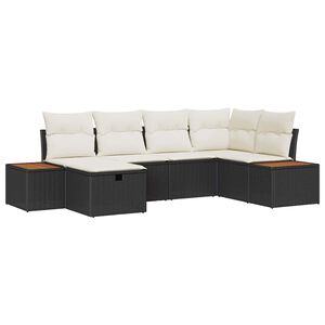 vidaXL Set de canapele pentru grădină Negru poliratan