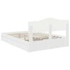 vidaXL Pat cu storage cu headboard Alb 150 x 200 cm Lemn compozit