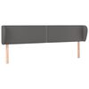 vidaXL Tăblie de pat cu aripioare gri 203x23x78/88 cm piele ecologică