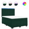 vidaXL Pat box spring cu saltea, verde &icirc;nchis, 160x200 cm, catifea