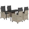 vidaXL Set mobilier de grădină cu perne, 5 piese gri deschis poliratan