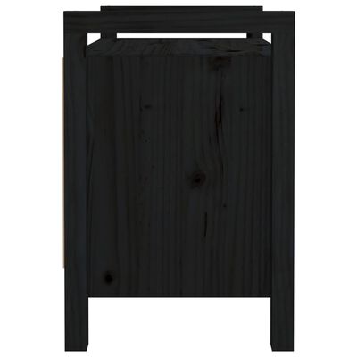 vidaXL Bancă de hol, negru, 80x40x60 cm, lemn masiv pin
