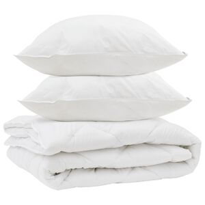 vidaXL Duvet pentru toate sezoanele cu pernă 3 pcs Alb Microfibră