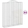 vidaXL Coșuri gabion arcuite, 4 buc, 200x50x220/240cm, fier galvanizat