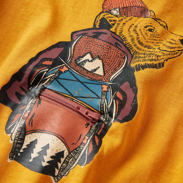 Tricou pentru copii cu m&acirc;neci lungi, ocru, 140