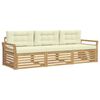 vidaXL Set de canapele de exterior 3 pcs Alb și crem