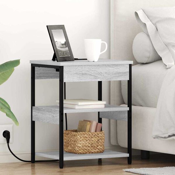 vidaXL Dulap de noapte Gri Sonoma 41 x 31 x 51 cm Lemn compozit