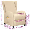 vidaXL Fotoliu de masaj electric rabatabil, crem, textil