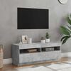vidaXL Comodă TV cu lumini LED, gri beton, 100x35x40 cm