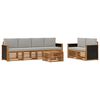 vidaXL Set de canapele de exterior 7 buc. Natural și gri deschis