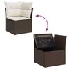 vidaXL Set de canapele pentru grădină cu pernă 6 pcs Maro Poli Rattan