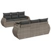 vidaXL Set canapele de grădină, 7 piese, cu perne, gri, poliratan