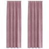 vidaXL Perdele opace 2 buc. Roz &icirc;nchis 140 x 225 cm Catifea