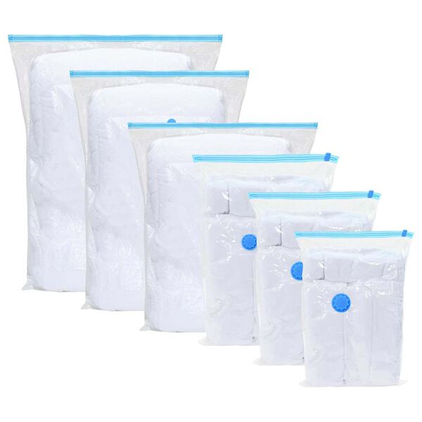 vidaXL Pungi de stocare 50 pcs Transparent și Albastru 130 x 100 cm