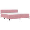 vidaXL Pat cu arcuri cu saltea cu headboard Roz 200 x 200 cm Catifea