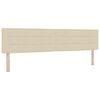 vidaXL Pat cu arcuri cu saltea cu headboard Crem 200 x 200 cm țesătură