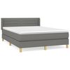 vidaXL Pat box spring cu saltea, gri &icirc;nchis, 140x190 cm, textil