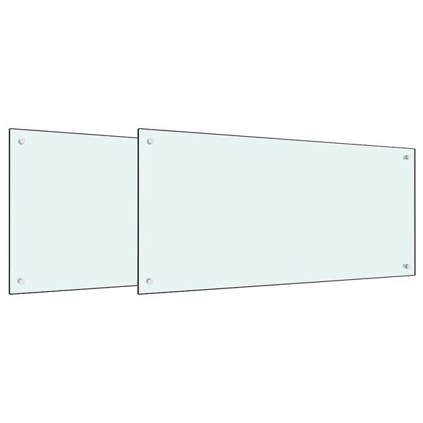 vidaXL Spate de bucătărie 2 pcs Alb 100 x 50 cm sticlă securizată