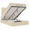 vidaXL Cadru de pat otoman cu saltea crem 120x190cm stofa