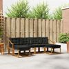 vidaXL Set de canapele de exterior cu pernă 6 pcs Natural și Negru