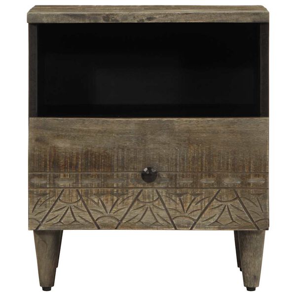 vidaXL Noptiera gri deschis 40x33x46 cm lemn masiv de mango