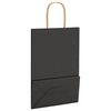 vidaXL Pungi de h&acirc;rtie 50 buc cu m&acirc;nere negre 21x11x31 cm