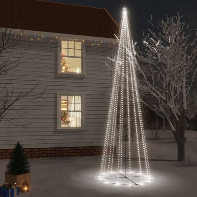 vidaXL Brad de Crăciun conic, 1134 LED-uri, alb rece, 230x800 cm