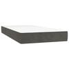 vidaXL Pat box spring cu saltea, gri &icirc;nchis, 90x200 cm, catifea