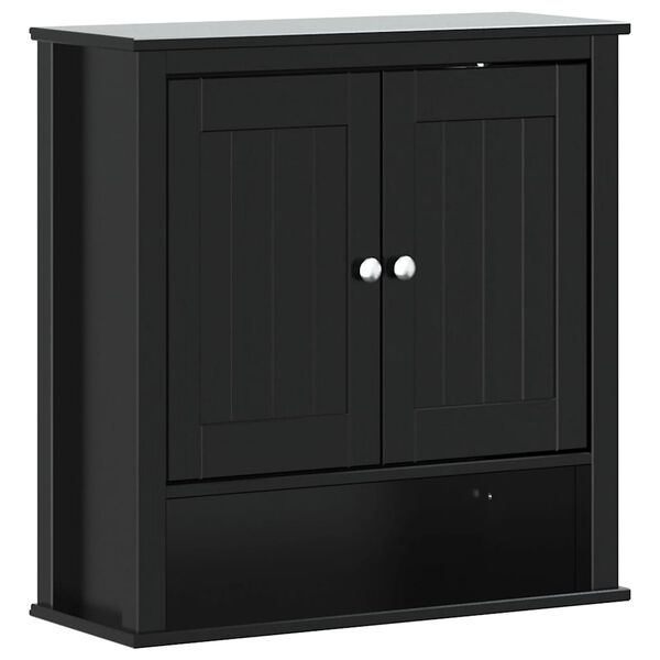 vidaXL Dulap de baie de perete "BERG" negru 69,5x27x71,5 cm lemn masiv