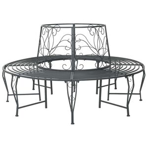 vidaXL Bancă cu arbori 8-Număr de locuri &Oslash; 160 x 89 cm Oțel